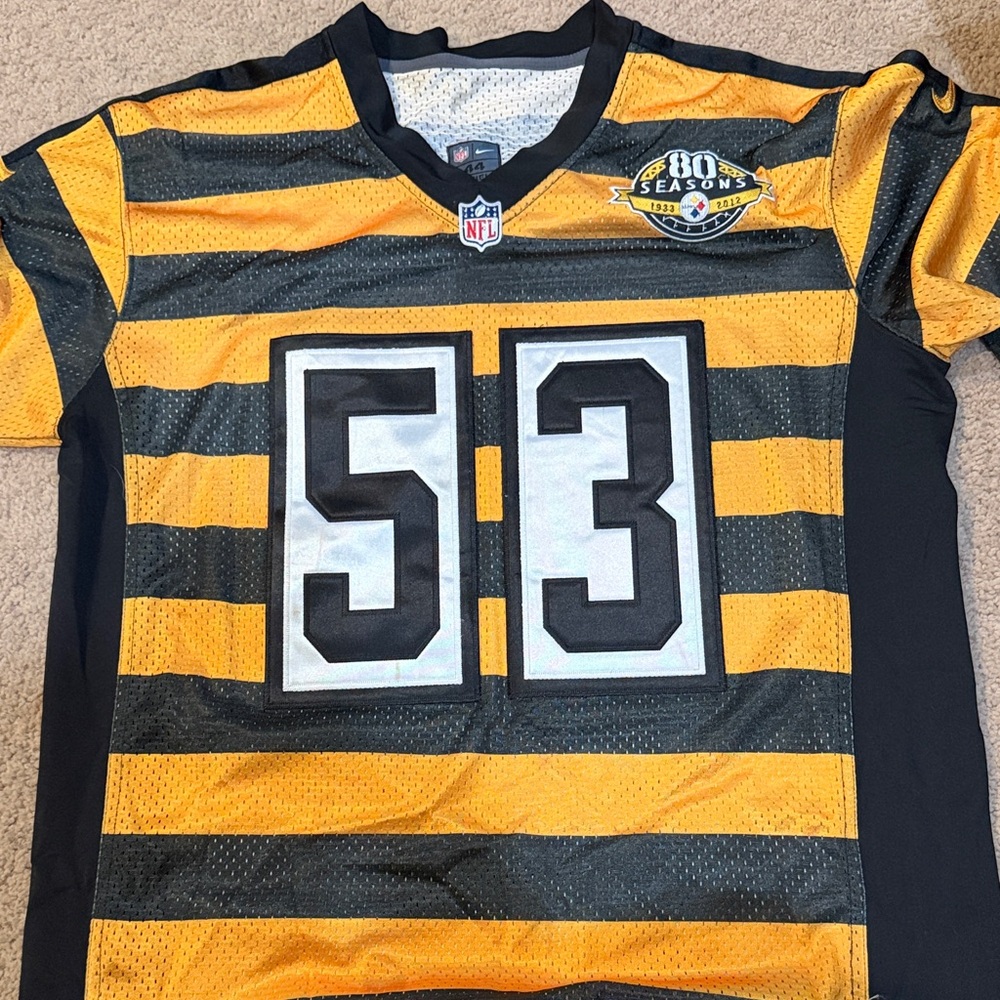 Pittsburgh Steelers 80 Seasons #53 Pouncey Throwback Jersey